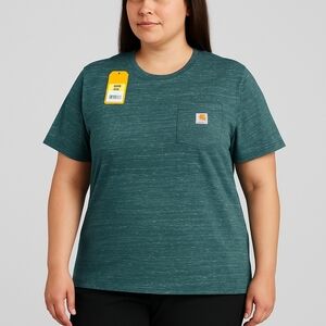 Carhartt Women’s Loose Fit Heavyweight Pocket T-Shirt – Size 1X (16W–18W)